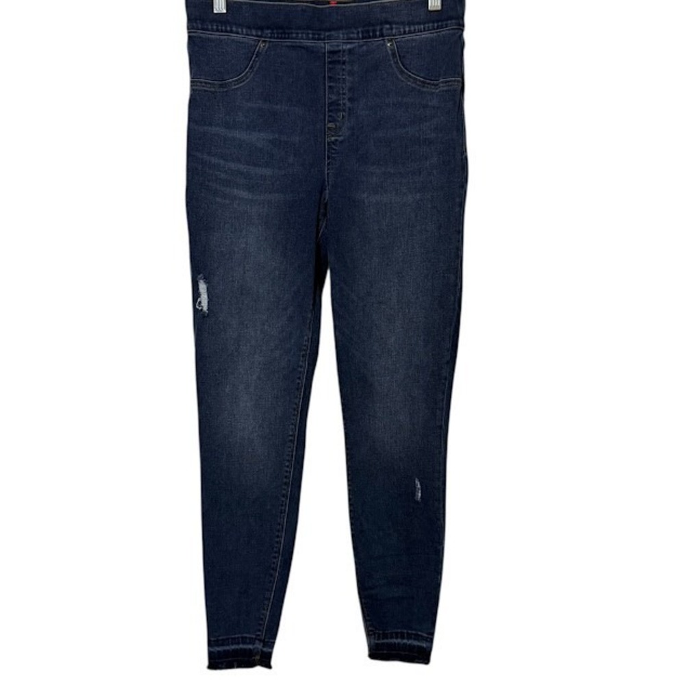 Spanx Pull On Distressed Skinny Tummy Control‎ Ankle Jeans Womens L